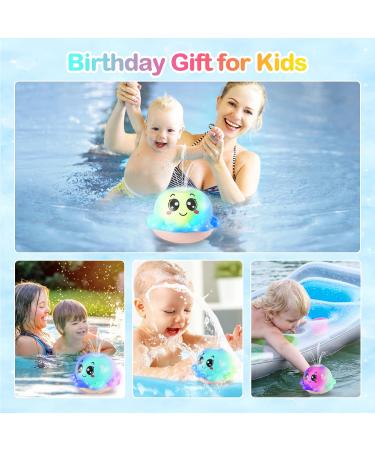 Octopus Bathly Toy: Light-Up Automatic Water Spray Toy for Kids - Smiling Blue - Buy Online on GoSupps.com