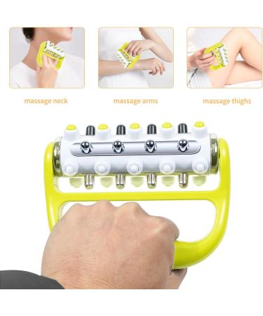 Hand Massage Roller - Full-Body Anti-Cellulite Device | Manual Muscle Massager for Pain Relief - Green-A - Buy Online on GoSupps.com