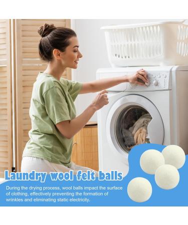 Shakven Laundry Wool Dryer Balls Round Fabric Softener Balls | Laundry Room Supplies Household Gadgets Natural Fabric Softener Balls Dry Cleaning Kit for Dryer - Buy Online on GoSupps.com