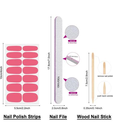 DANNEASY 16 Sheets Red Nail Wraps - Self Adhesive Nail Polish Stickers for Women - Gel Nail Sticker Fingernail Stickers Manicure Kit with Nail File and Cuticle Stick - Buy Online on GoSupps.com