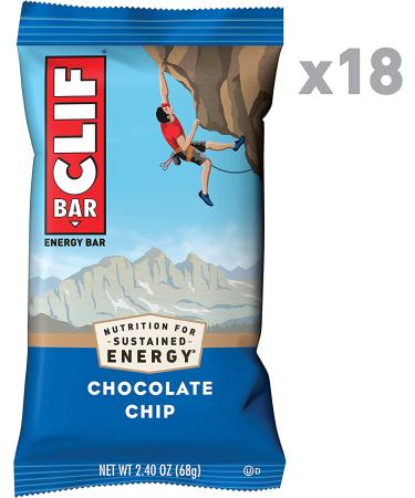 CLIF Energy Bars - Chocolate Chip - Organic Oats - Plant Based - Vegetarian - Kosher (18 Count, 2.4 oz Protein Bars) - Buy Online on GoSupps.com