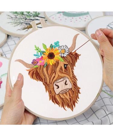 Highland Cow Embroidery Kit for Adults | Louise Maelys Cross Stitch DIY Kit-11 - Buy Online on GoSupps.com