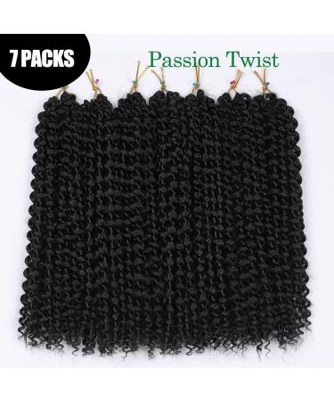 Buy Passion Twist Hair - 7 Packs 12 Inch Crochet Braids Water Wave Synthetic Extensions | YDDM Bohemian Style - Buy Online on GoSupps.com
