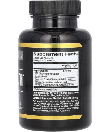 California Gold Nutrition Sport Joint Health - 90 Veggie Capsules for Optimal Mobility & Recovery - Buy Now - Buy Online on GoSupps.com