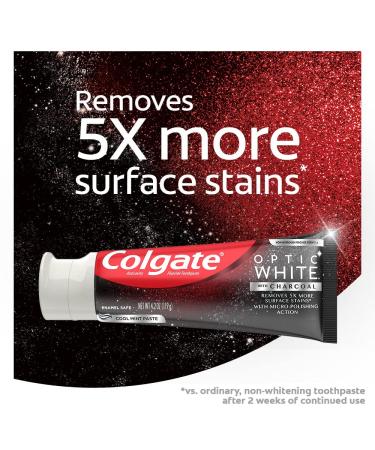 Colgate Optic White Charcoal Teeth Whitening Toothpaste - Cool Mint, 3 Pack (4.2 oz each) - Buy Online on GoSupps.com