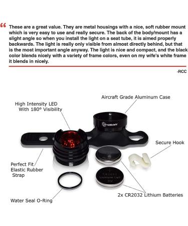 Stupidbright SBR-1 Mini LED Rear Bike Tail Light | Strap-On Micro Bicycle Light for Skateboard & Longboard - Buy Online on GoSupps.com