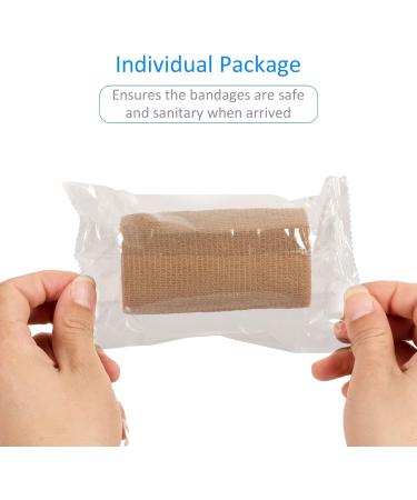 Self-Adhesive Legal Bandage 7.5cm x 4.5m - 6 Rolls Cohesive First Aid Wrap for Dogs Sports & Wrist Support - Skin Tone Elastic Bandage - Buy Online on GoSupps.com
