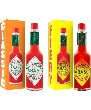 Hot Pepper Sauce Bundle with Tabasco Original Red Pepper Hot Sauce 57ml and Extra Hot Habanero Pepper Sauce 60ml (Pack of 2 Mixed Bundle) - Buy Online on GoSupps.com