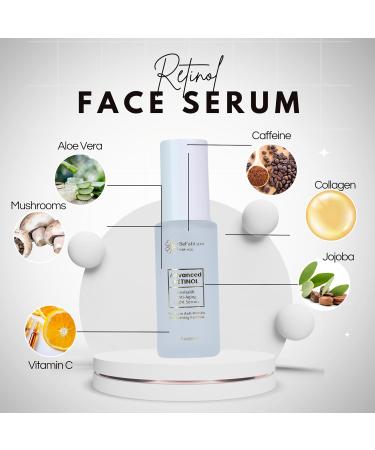 Advanced Retinol Serum Skin Booster- Face, Neck Anti Aging Night Serum - Hyaluronic, Niacinamide, Collagen, Glycolic Acid, Vitamin C & E for Wrinkles, Fine Lines & Dark Spots for Women & Men Hydration Boost 1.7 Fl Oz (Pack  - Buy Online on GoSupps.com