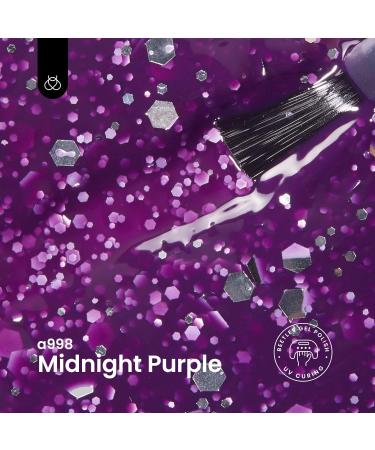 Beetles Gel Polish 15mL Midnight Purple - Glitter Dark Blue Purple Color Changing Gel Manicure for DIY Nail Art - Soak Off with UV LED Lamp - Buy Online on GoSupps.com