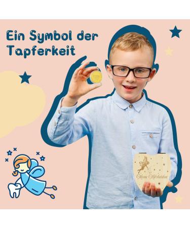 Victer Tooth Fairy Coins & Personalized Milk Tooth Box Set - 10 Goldtaler & 1 Custom Tooth Box | Perfect Tooth Fairy Gifts for Kids - Buy Online on GoSupps.com