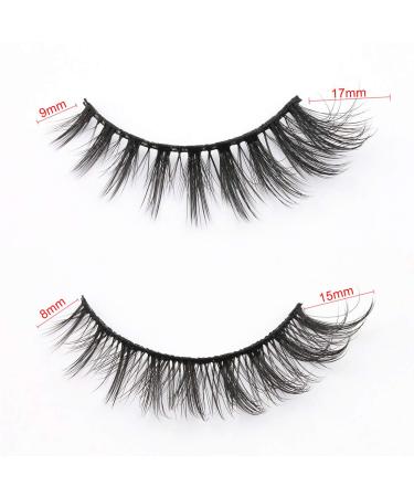 EMEDA 3D Natural False Lashes 5 Pairs Multipack with Glue - Fluffy Cat Eye, Thick & Long Eyelashes Kit - Buy Online on GoSupps.com