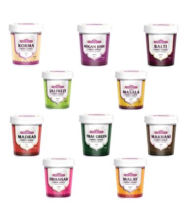 Curry Sauce Co Pick N Mix - Create Custom Sauce Combo with 9+ Flavours | Balti Korma Thai Green Tikka Masala | Gift Set for Sauce Lovers - Pack of 5 (475g)