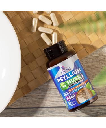 Premium Psyllium Husk Capsules 1450mg - Natural Fiber Supplement for Digestive Support - Non-GMO & Gluten Free - 60 Capsules for Adults - Promotes Digestion & Regularity - Buy Online on GoSupps.com