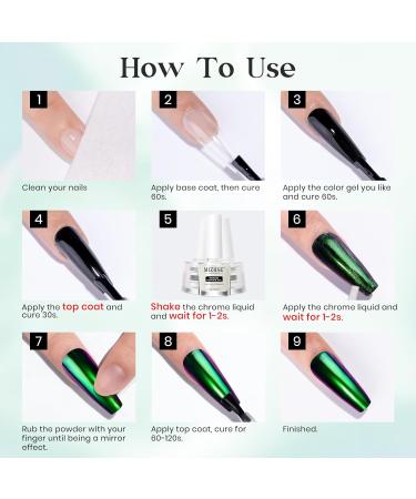 MIZHSE Chrome Magic Mirror Nail Gel 10ML - Liquid Powder for Nails, Mermaid Glitter & Iridescent Effect Metallic Chameleon Nail Polish MJY002 - Buy Online on GoSupps.com