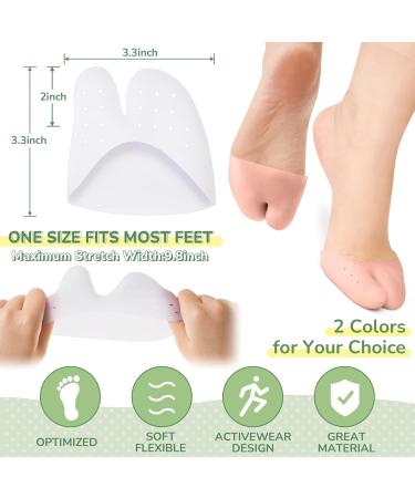 4 Pairs Toe Protectors with Metatarsal Pads - Silicone Toe Sleeves for Comfort & Protection from Calluses & Blisters - Available in White & Nude for Men & Women - Buy Online on GoSupps.com