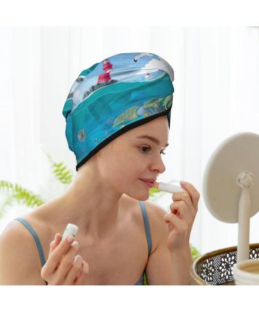 Buy Lighthouse Sea Port Microfiber Hair Towel - Soft Super Absorbent Hair Wrap for Long Curly & Thick Hair - Quick Dry Coral Velvet for Women - Buy Online on GoSupps.com