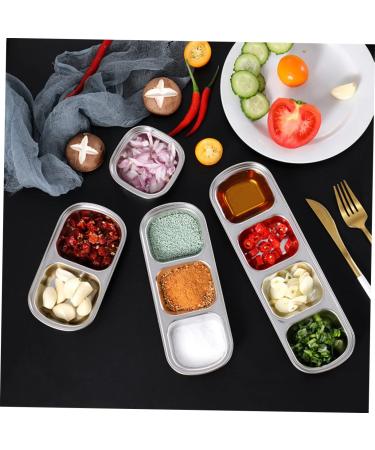 8 Pcs Stainless Steel 4 Compartments Mini Saucer Stainless Steel Dish Soy Sauce Plates Non-magnetic Soy Sauce Vegetables Silver Soy Sauce Dishes Chip and Dip Serving Set ( Color : Silverx4pcs Size : 26.6X8.1CMx3pcs Silverx4pcs - Buy Online on GoSupps.com