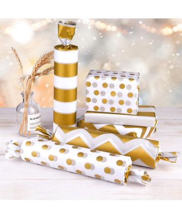 MIAHART 60 Pcs Gold White Tissue Paper Bulk - Decorative Metallic Wrapping Paper for Gift Bags, Birthday, Christmas Party Decoration - DIY Arts Crafts - Gold Dot Wave Design - 60 Sheets - Buy Online on GoSupps.com
