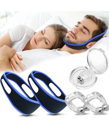 Friendship 2 Pcs Anti Snoring Chin Strap 2023 Upgraded Snore Stopper Anti Snore Devices for Men Women Snoring Aids Solution with Magnetic Anti Snoring Nose Clips