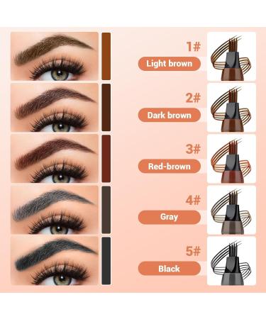 Generisch Microblading Waterproof Eyebrow Pencil 4 Teeth Fork Tip Long Lasting Eyebrow Pencil for Natural Hair Drawing 3D Microblading Effect Light Brown - Buy Online on GoSupps.com
