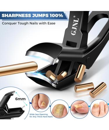 2024 Upgrade Angled Head Nail Clippers for Seniors Ergonomic Toenail Clipper for Thick Nails Premium Steel Toe Nails Clippers with Catcher for Men Black Nail Clippers - Buy Online on GoSupps.com
