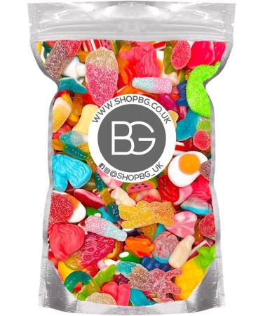 BG Mixed Quality Pick & Mix Sweets - Large Retro Candy Sweeties Assortment 1kg Pouch Gummy Jelly Fizzy Gift Chewy PicknMix - Buy Online on GoSupps.com
