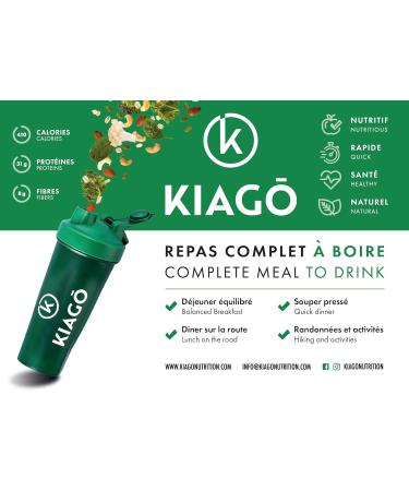 KIAGO A REALLY HEALTHY COMPLETE MEAL DRINKING MADE FROM NATURAL INGREDIENTS Liquid Meal Replacement Mix Super Food Protein Shake 410 Calories 31g Protein 8g Fiber - Buy Online on GoSupps.com