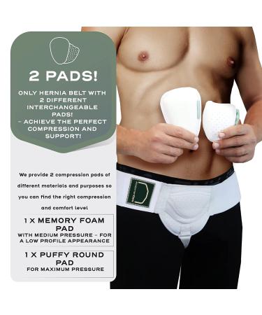 AbdomenCare Inguinal Hernia Support Belt for Men & Women - Left or Right Side I Direct Compression Pads I Groin Hernia Truss Support - S/M Size - Buy Online on GoSupps.com