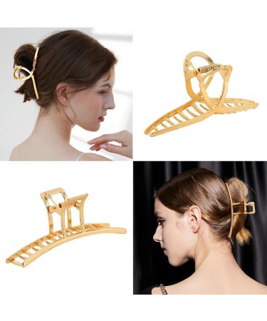 Fuystiulyo 6 Pack Large Metal Hair Claw Clips - Nonslip Gold Hair Clips for Thick Thin Hair - Strong Hold Jaw Clips - Hair Styling Accessories - Buy Online on GoSupps.com