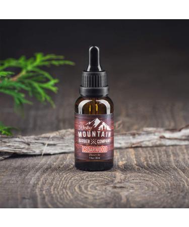 Rocky Mountain Barber Men's Cedarwood Beard Oil | Natural Grapeseed Coconut & Argan Oils | Nourish & Soften Your Beard - Buy Online on GoSupps.com
