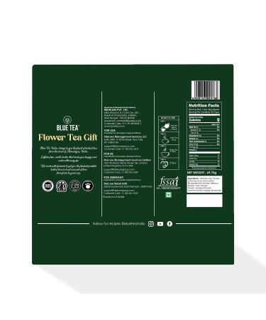 Blue Flower Tea Gift Set - 45 Assorted Tea Bags | Mother's Day Gift for Mom - 9 Flavors Flower Based Tea - Buy Online on GoSupps.com