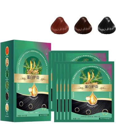 Protein Color Protect Hair Color Cream Plans Extract Hair Dye Essence Natural Plant Hair Dye for Gray Hair Bubble Plant Hair Dye Shampoo (Black)