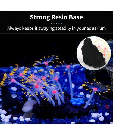 Pawfly Glowing Effect Artificial Coral Plant Decor Ornament for Fish Tank Aquarium Orange Flower Coral - Buy Online on GoSupps.com