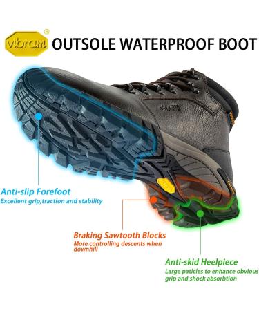 Wantdo Men's Waterproof Leather Hiking Boots - Size 10.5 Brown - Buy Online on GoSupps.com
