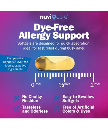 Allergy Relief Softgels Dye-Free Diphenhydramine 25mg Antihistamine Meds for Runny Nose Sneezing Itchy Eyes & Throat Compare to LiquiGels Allergy Medicine for Adults (60 Count) 60 Count (Pack of 1) - Buy Online on GoSupps.com