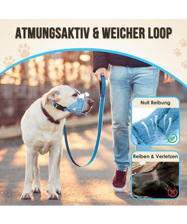 Adjustable Reflective Nylon Muzzle for Small Dogs - Prevent Biting Barking & Chewing | Eyin Blue Muzzle (Size S) - Comfortable & Breathable Design - Buy Online on GoSupps.com