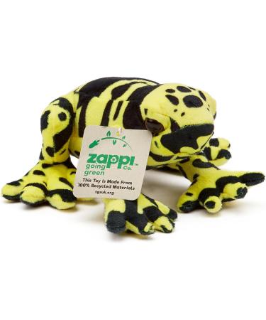 Zappi Co 100% Recycled Plush Poison Dart Frog Yellow/Black Toy - 15cm Eco-Friendly Stuffed Animal for Newborns - Buy Online on GoSupps.com