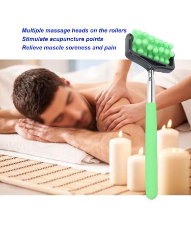 Angrek Extendable Back Scratcher & Roller Massager for Sore Muscles - Telescopic Relief Tool for Men & Women (Green) - International Shipping - Buy Online on GoSupps.com