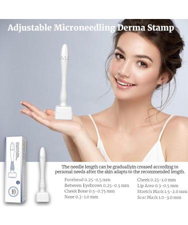 Gbbazu Microneedling Derma Stamp Adjustable 0-3.0mm 140 Titanium Needles Professional Microneedle Dermapen for Hair Beard Growth Facial Care Body Derma Microneedle Pen For Men and Women - Buy Online on GoSupps.com