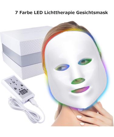 7 Color Led Facial Mask - Facial Acne Treatment Face Skin Care Therapy Daily Skin Care Mask Salon Use Device For Anti-aging Spot Scar Removal Smooth Wrinkles Fine Lines Skin Tightening - Buy Online on GoSupps.com