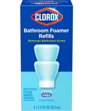 Clorox Bathroom Foamer Refill Cartridge - Fresh Scent 2-Pack for Reusable Spray Bottle | Eco-Friendly Household Essentials - Buy Online on GoSupps.com
