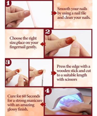 EBANKU 20 PCS Gel Nail Strips Gel Nail Strips Full Wraps Adhesive Gel Nail Stickers with Nail File and Stick(UV/LED Lamp Required)-10 # 10 - Buy Online on GoSupps.com