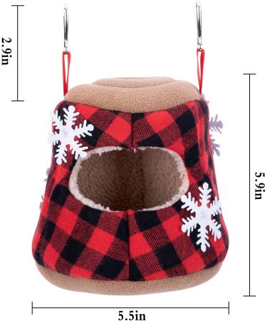 ZYP 2 Pack Winter Bird Nest & Snuggle Cave Hanging Hammock Cage - Cozy Hideaway Sleeping Bed for Parakeet, Cockatiel, Conure, Cockatoo, Macaw - Christmas Special - Buy Online on GoSupps.com
