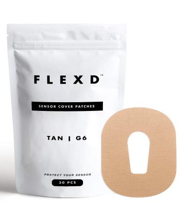 Flexd - G6 Adhesive Patches Waterproof - G6 Accessories - Durable G6 Overpatch - CGM Patches (30Pcs) - Tan