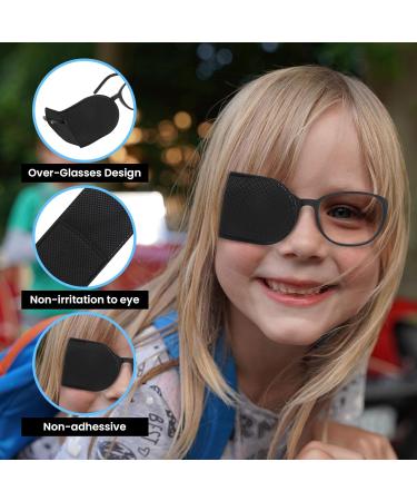 Ouligay 6Pcs Glasses Eye Patch Black Eye Patch for Glasses Non-Woven Fabric Reusable Eye Patches for Lazy Eye Amblyopia Strabismus - Buy Online on GoSupps.com