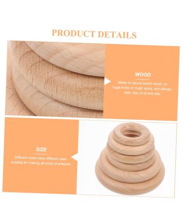 Ibasenice 12 PC Wooden Rings - Unfinished Beech Accessories for Babies | Safe Molar Bite Rings & Newborn Gifts - Ideal for DIY Wooden Toys - Buy Online on GoSupps.com