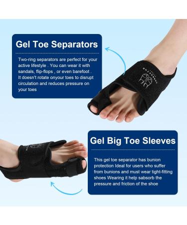 Bunion Corrector for Women & Men - Toe Separator & Straightener for Pain Relief - Hallux Valgus Brace - Lightweight, Comfortable & Reusable - One Size - Buy Online on GoSupps.com