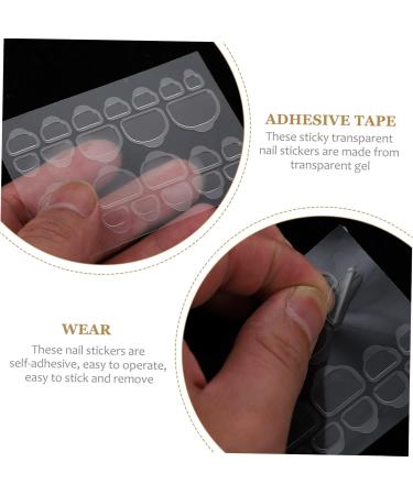 20 Sheets double sided adhesive nail stickers clear nail warps DIY nail stickers False Nail Decal women nail stickers nail gel gummed paper manicure Adhesive sticker medium Transparent - Buy Online on GoSupps.com