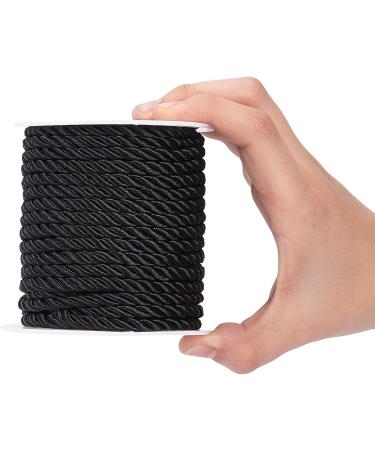 PandaHall 5mm Black Braided Cord Trim - 59 ft Decorative Twine Rope for Home Decor, Costumes, and Graduation Honor Cords - Buy Online on GoSupps.com
